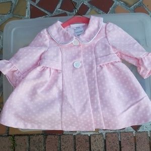 Baby 2 Button Pea Coat with Ruffled Sleeves